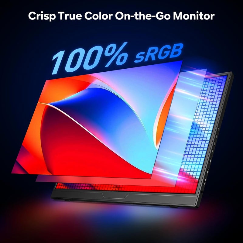 Dopesplay 16" Portable Monitor 1200P FHD 100% sRGB 120Hz Portable Display with Adjustable Stand, USB-C & HDMI External Gaming Monitor & Travel Screen for Laptop Mac PC Phone Xbox PS5 Switch - Image 3